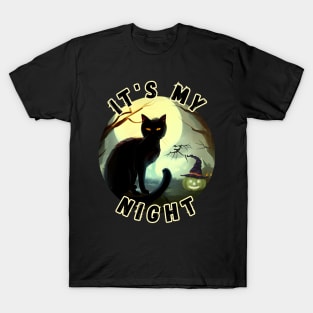 Black Cat in the Moonlight T-Shirt